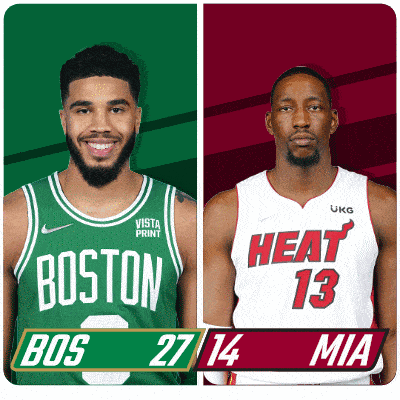 two basketball players from the boston celtics and heat