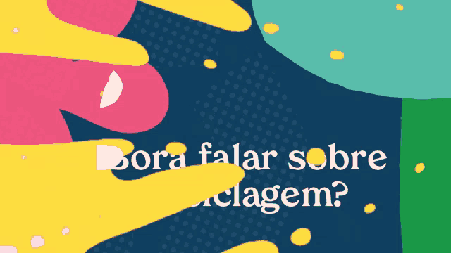 a colorful graphic with the words bora falar sobre cagem