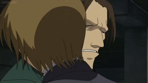 a close up of a person 's face with an animepahe logo in the upper right corner