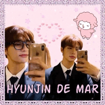 a man in a suit and tie is taking a picture of himself in a mirror .