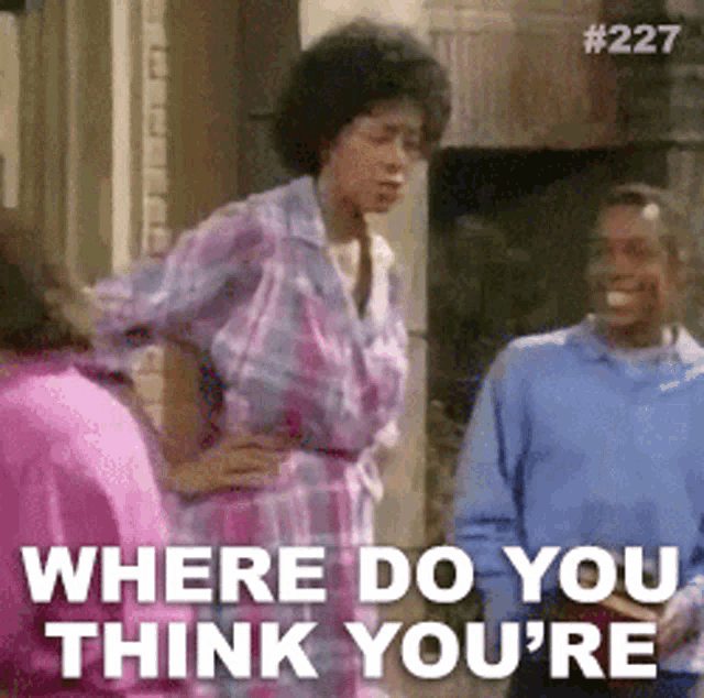 a man and a woman are standing next to each other and the woman is asking the man where do you think you are .