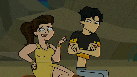 a couple of cartoon characters sitting next to each other