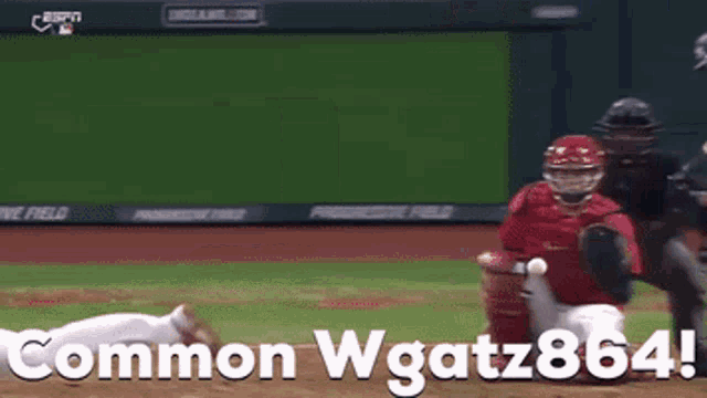 a baseball player is sliding into a base with the words " common wgatz864 " below him