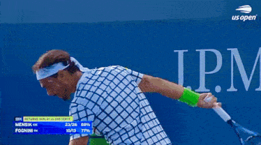 a tennis match between mensik and fognini is being shown on tv
