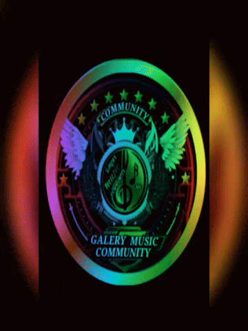 a rainbow colored emblem for the gallery music community