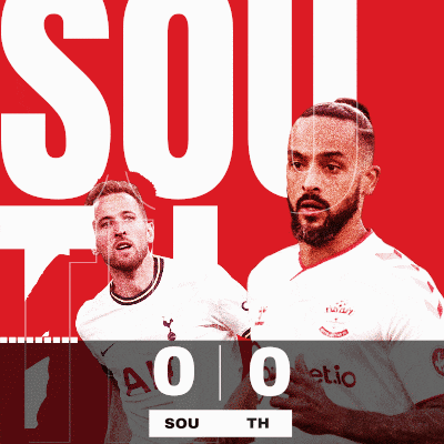 two soccer players on a red background with the words sou th