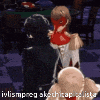 a man in a mask is standing next to another man in a mask .