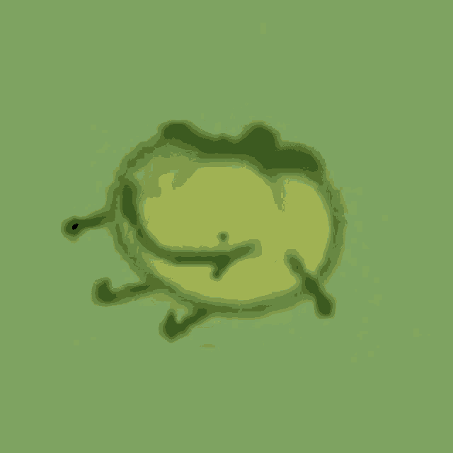 a cartoon frog is sitting on a green surface with its legs crossed .