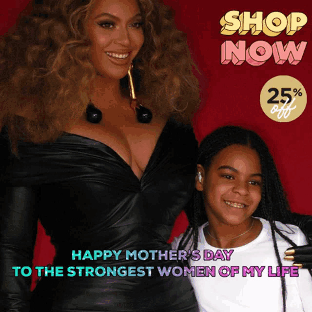 a poster for mother 's day that says shop now