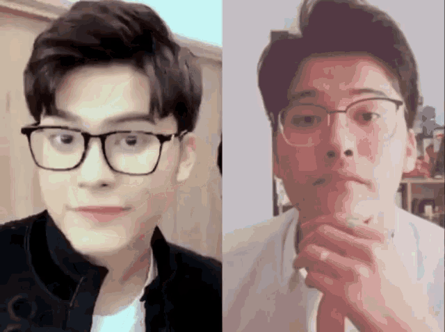 a man wearing glasses and a white shirt