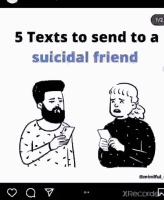 a man with a beard is holding a cell phone next to a woman who is holding a cell phone .