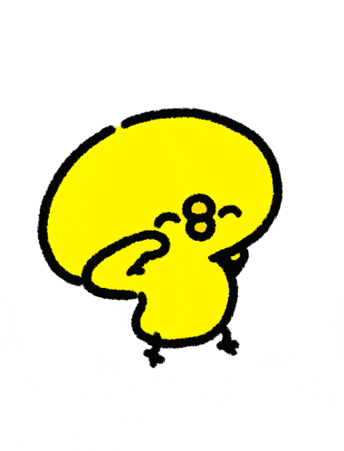 a drawing of a yellow chicken with the number 8 on its head