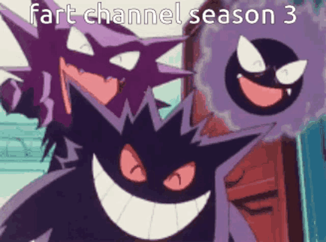 a picture of a cartoon character with the words fart channel season 3 written on it