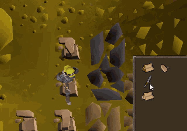 a screenshot of a video game shows a sword and a scroll on the ground