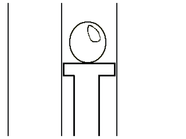 a drawing of a face and four circles with the numbers 100 50 and 150
