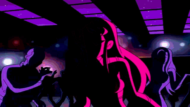 starfire from teen titans is dancing in a club
