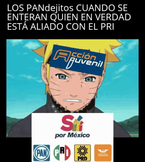 a cartoon character with a sign that says accion juvenil on it