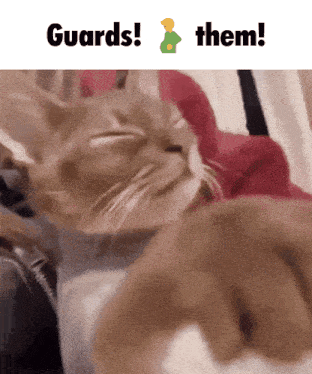 a picture of a cat and the words guards them