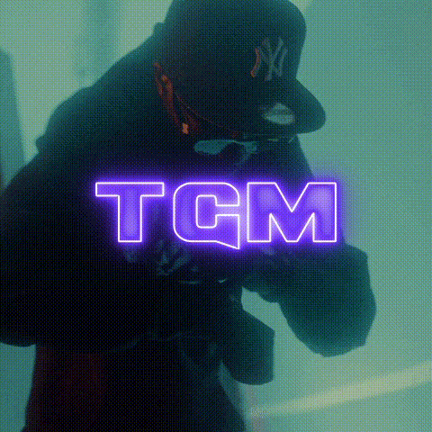 a man wearing a hat and boxing gloves with the word tcm glowing in the background .