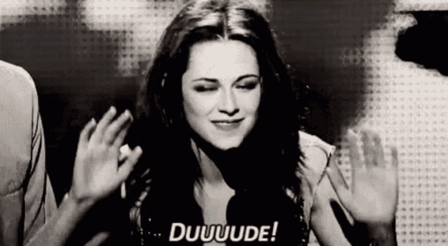 a black and white photo of a woman with the words duuuude written on the bottom