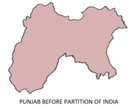 a map of punjab before partition of india on a white background .