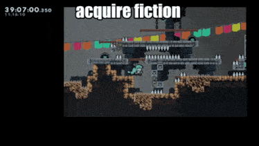 a screen shot of a video game with acquire fiction written on it