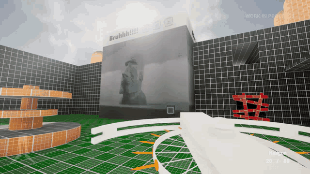 a screenshot of a video game with bruhhh written on the screen