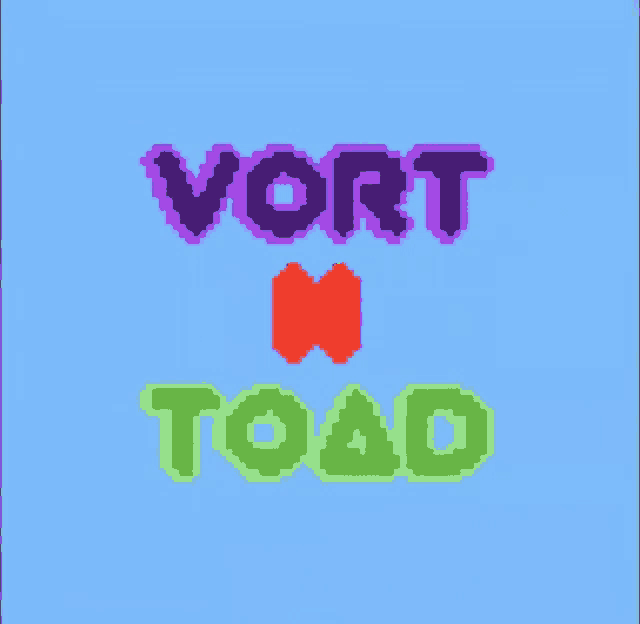 a blue background with the words " vort n toad "