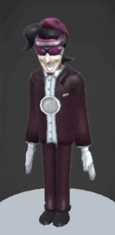 a 3d model of a man in a suit and sunglasses .
