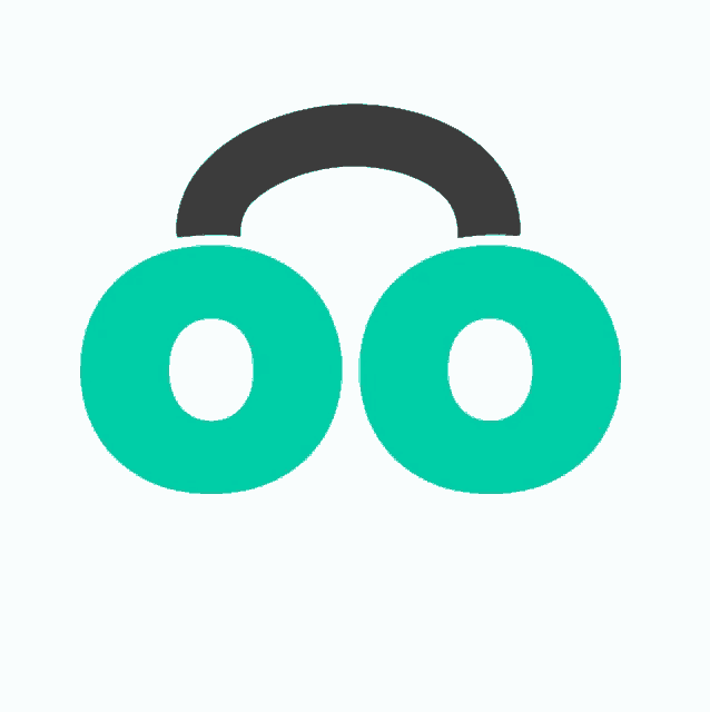 two green circles with a black handle and two holes in them