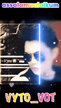 a picture of a woman with sunglasses and the words vyto vot on the bottom
