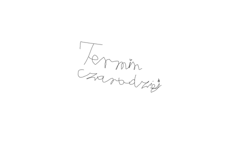 a handwritten signature that says termin czarodziej on it