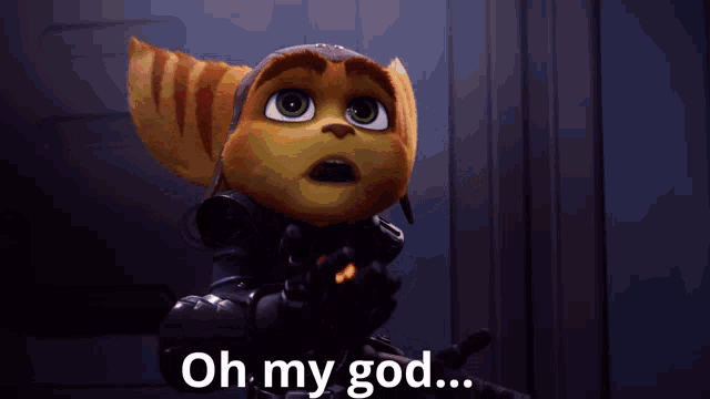a cartoon character with a surprised look on his face and the words oh my god below him