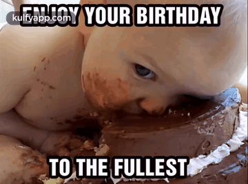 Baby On Cake .Gif GIF - Baby On Cake Anim-birthday Baby GIFs