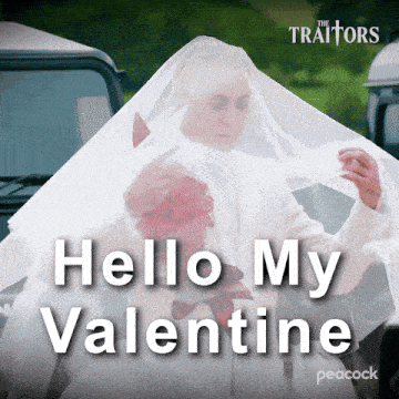 a peacock ad for the traitors shows a woman in a white veil