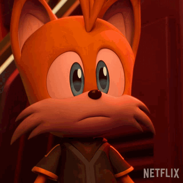 a close up of a cartoon character with netflix written on the bottom