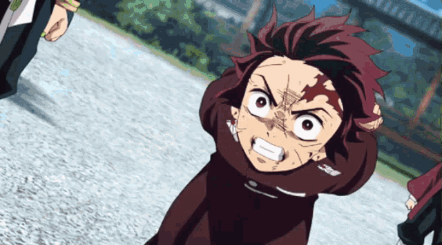 a cartoon character with a very angry face