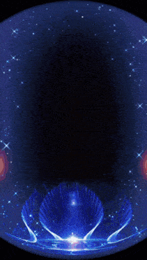 a purple heart with blue eyes is surrounded by a blue circle