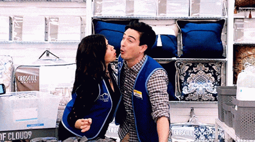 Superstore Simmosa GIF - Superstore Simmosa Kiss GIFs
