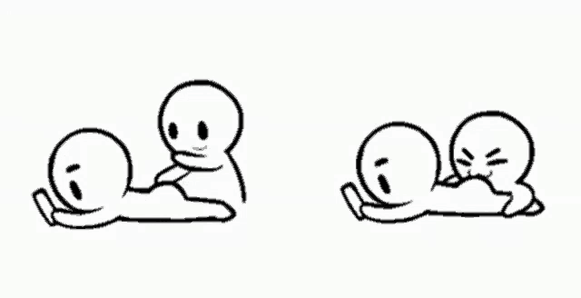 a black and white drawing of a person laying down and a person laying on the ground .