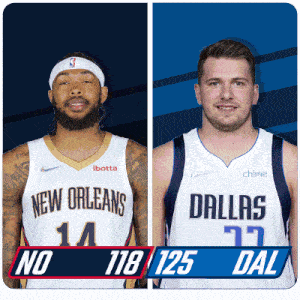 a new orleans basketball player and a dallas basketball player are shown