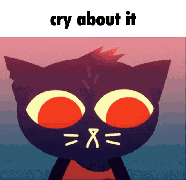 a cartoon of a cat with the words cry about it below it