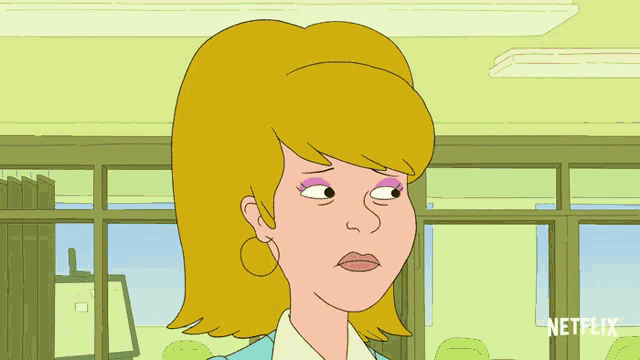 a cartoon of a woman with the word netflix on the bottom right