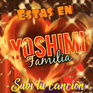 a yoshimi familia poster with a heart in the middle