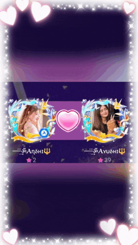 a screenshot of a video game with two girls and the name ayushi on it