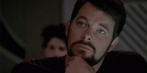 Star Trek Will Riker Stroking Beard GIF - Beard Guys With Beards Men With Beards GIFs