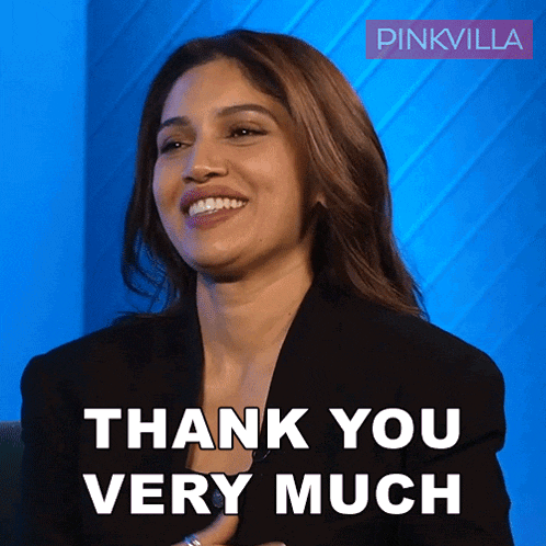 a woman says thank you very much in a pinkvilla ad