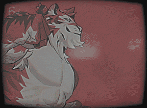 a drawing of a fox with a crown on his head