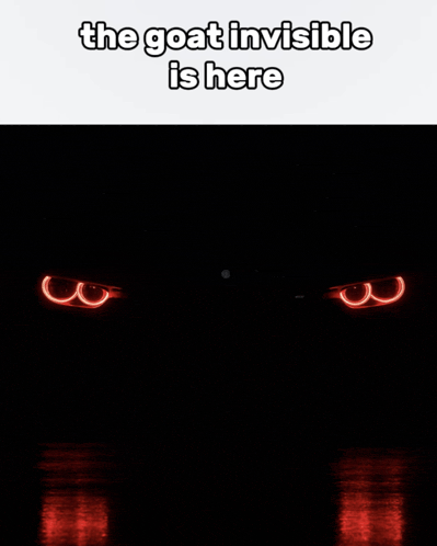 a picture of a car with the words the goat invisible is here below it