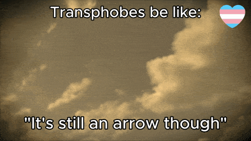 a picture of a cloudy sky with the words transphobes be like